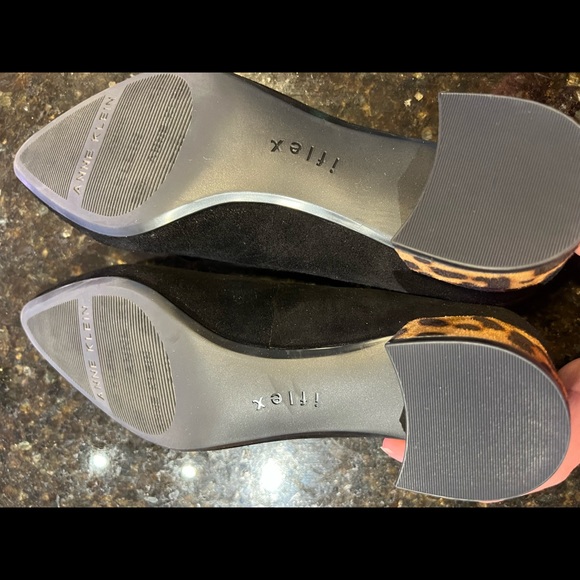 Anne Klein iflex suede shoe with suede leopard heel 6.5m - Picture 5 of 6